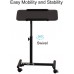 MSW Adjustable Single Column Laptop Standing Desk Work Station Stand with Swivel Wheels